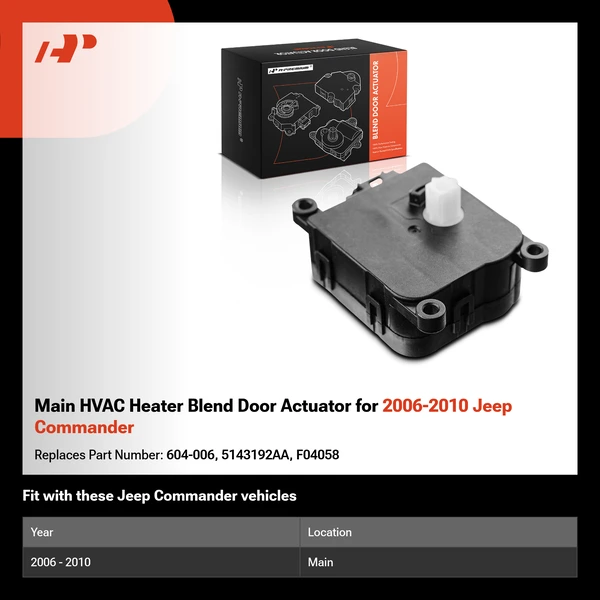Main HVAC Heater Blend Door Actuator for 2006-2010 Jeep Commander