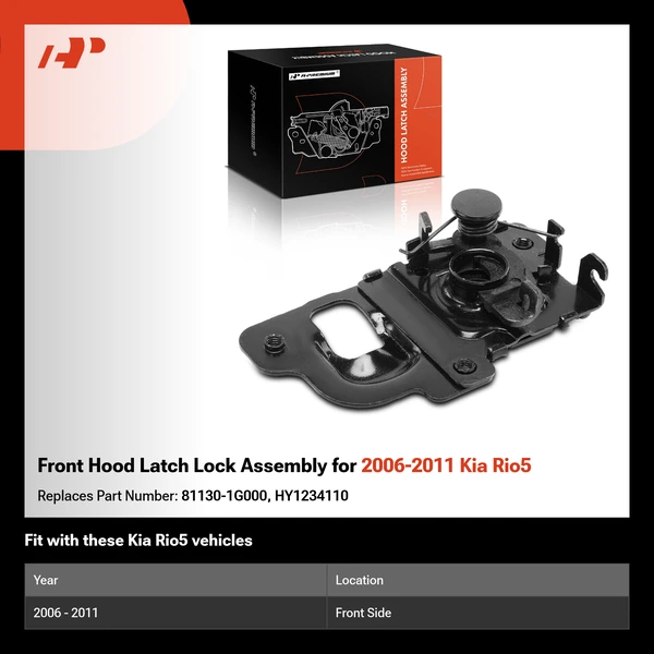 Front Hood Latch Lock Assembly for 2006-2011 Kia Rio5