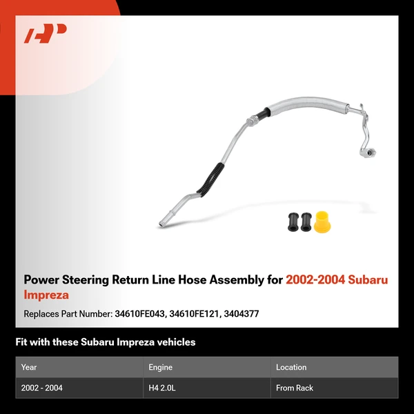 Power Steering Return Line Hose Assembly for 2002-2004 Subaru Impreza