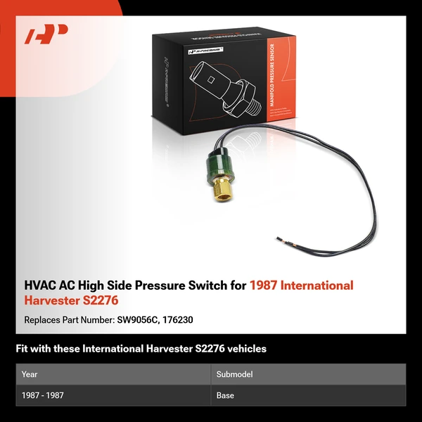 HVAC AC High Side Pressure Switch for 1987 International Harvester S2276