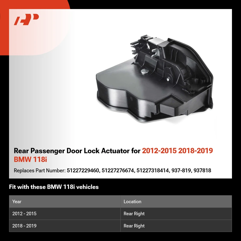 Rear Passenger Door Lock Actuator for 2012-2015 2018-2019 BMW 118i
