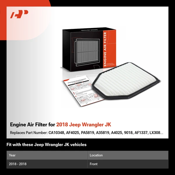 Engine Air Filter for 2018 Jeep Wrangler JK