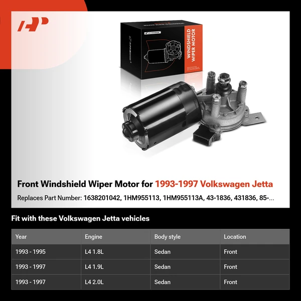 Front Windshield Wiper Motor for 1993-1997 Volkswagen Jetta