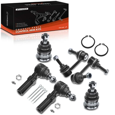 6 Pcs Front & Outer Stabilizer Bar Link Tie Rod End