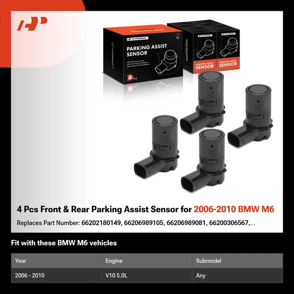 4 Pcs Front & Rear Parking Assist Sensor for 2006-2010 BMW M6