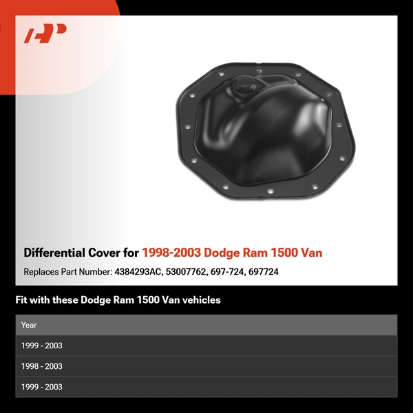 Differential Cover for 1998-2003 Dodge Ram 1500 Van