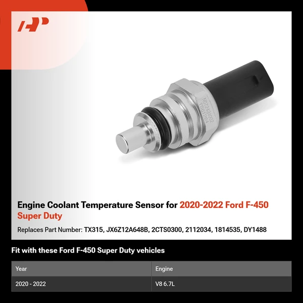 Engine Coolant Temperature Sensor for 2020-2022 Ford F-450 Super Duty