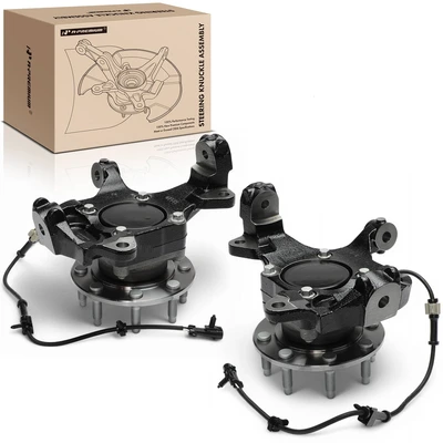 2 Pcs Front Steering Knuckle & Hub Bearing
