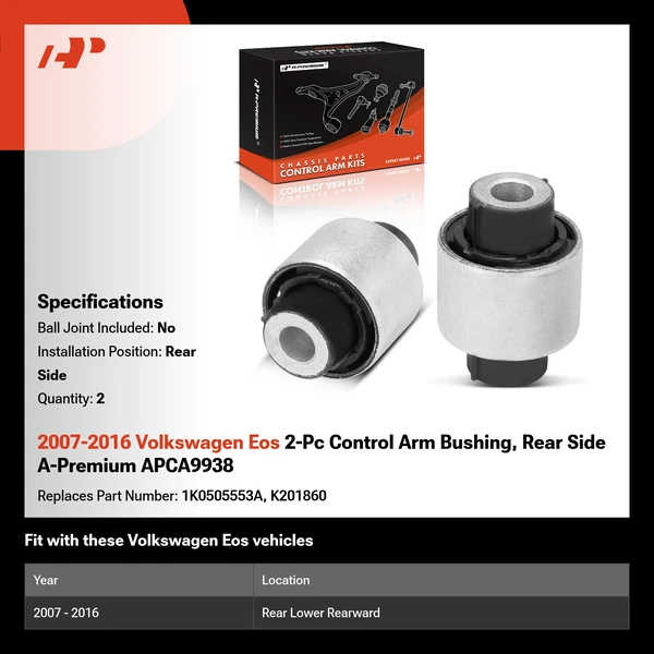 2007-2016 Volkswagen Eos 2-Pc Control Arm Bushing, Rear Side A-Premium APCA9938