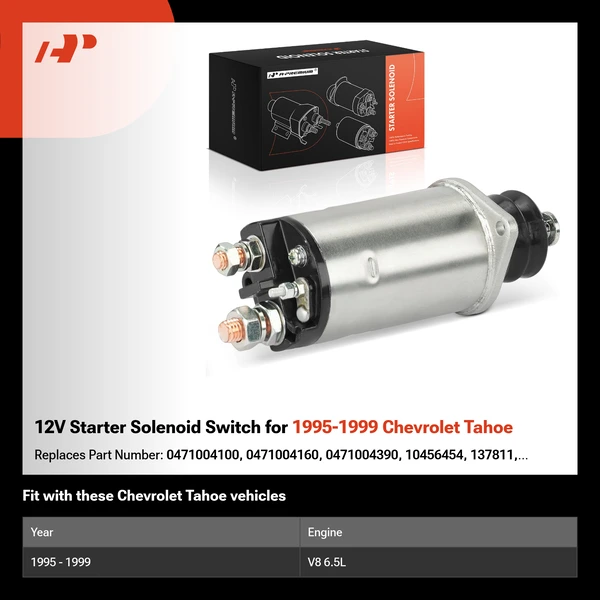 12V Starter Solenoid Switch for 1995-1999 Chevrolet Tahoe