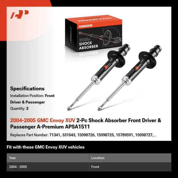 2004-2005 GMC Envoy XUV 2-Pc Shock Absorber Front Driver & Passenger A-Premium APSA1511