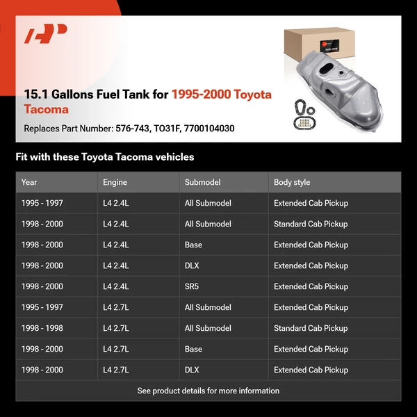 15.1 Gallons Fuel Tank for 1995-2000 Toyota Tacoma