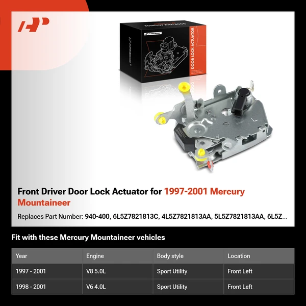 Front Driver Door Lock Actuator for 1997-2001 Mercury Mountaineer