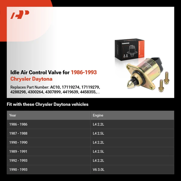 Idle Air Control Valve for 1986-1993 Chrysler Daytona