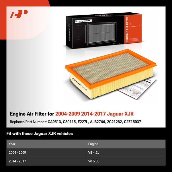 Engine Air Filter for 2004-2009 2014-2017 Jaguar XJR