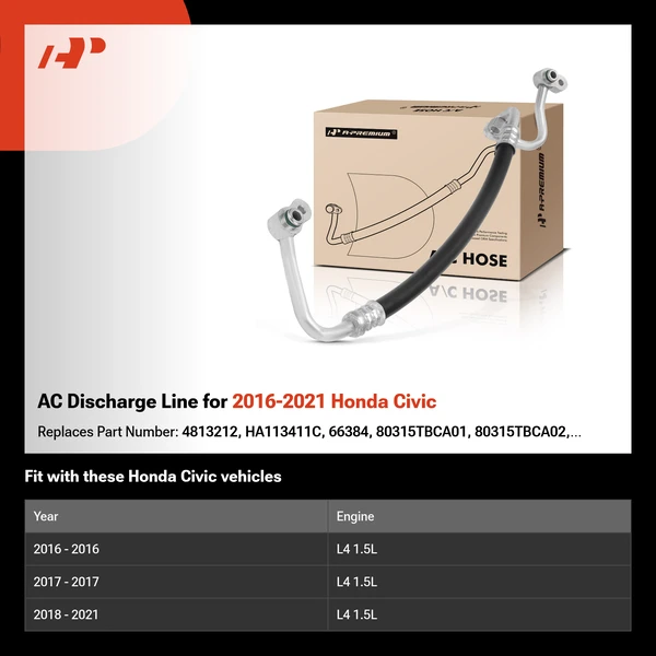 AC Discharge Line for 2016-2021 Honda Civic