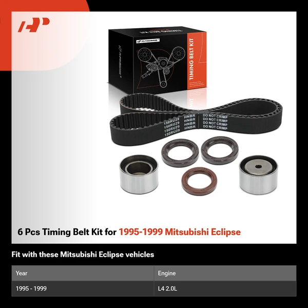 6 Pcs Timing Belt Kit for 1995-1999 Mitsubishi Eclipse