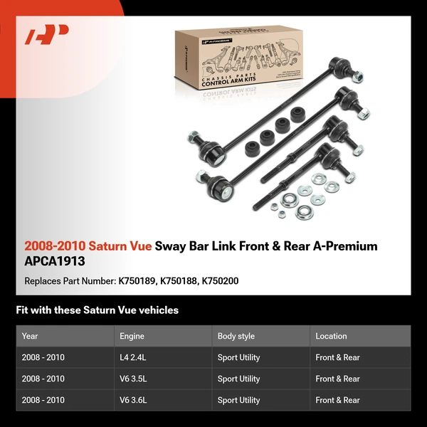 2008-2010 Saturn Vue Sway Bar Link Front & Rear A-Premium APCA1913