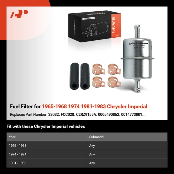 Fuel Filter for 1965-1968 1974 1981-1983 Chrysler Imperial