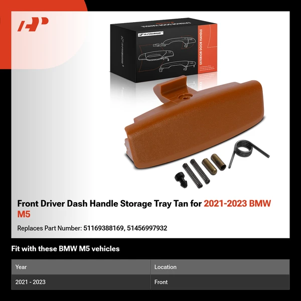 Front Driver Dash Handle Storage Tray Tan for 2021-2023 BMW M5