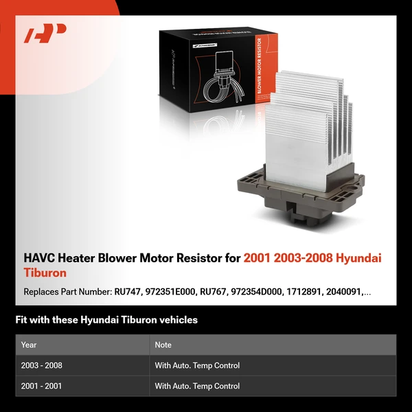 HAVC Heater Blower Motor Resistor for 2001 2003-2008 Hyundai Tiburon