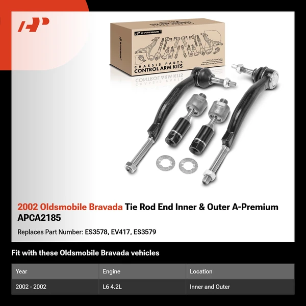 2002 Oldsmobile Bravada Tie Rod End Inner & Outer A-Premium APCA2185