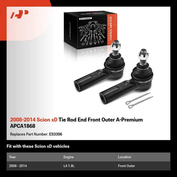 2008-2014 Scion xD Tie Rod End Front Outer A-Premium APCA1868