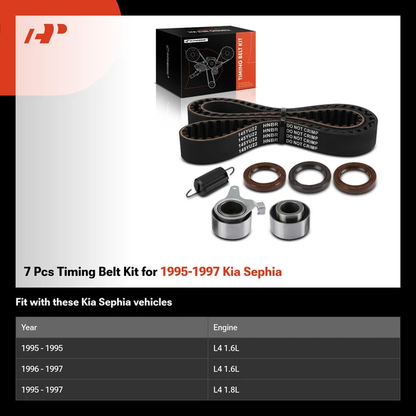 7 Pcs Timing Belt Kit for 1995-1997 Kia Sephia