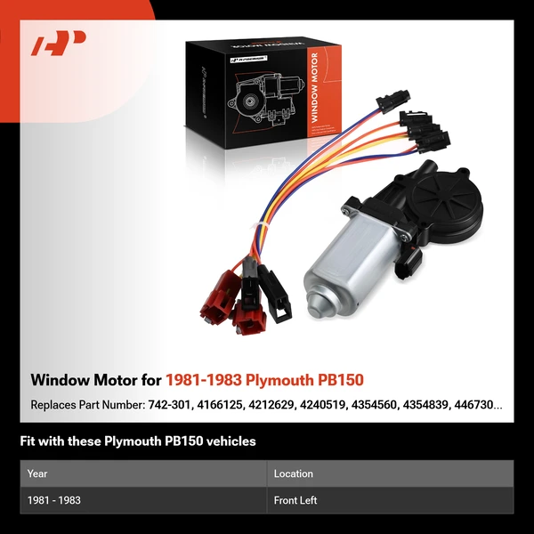 Window Motor for 1981-1983 Plymouth PB150