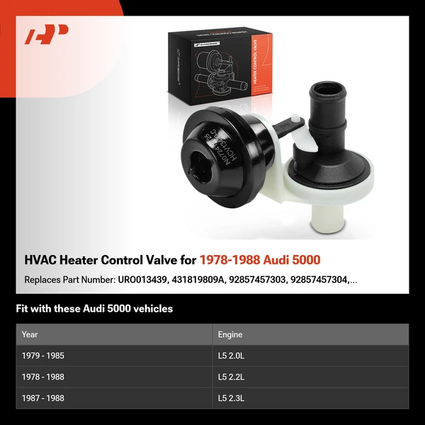 HVAC Heater Control Valve for 1978-1988 Audi 5000
