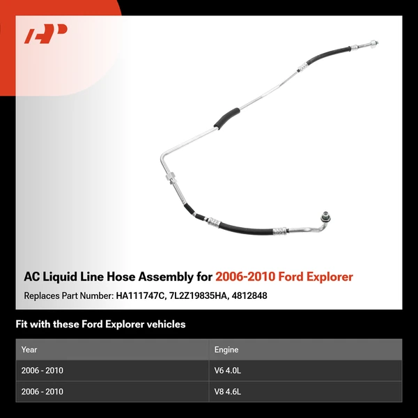 AC Liquid Line Hose Assembly for 2006-2010 Ford Explorer