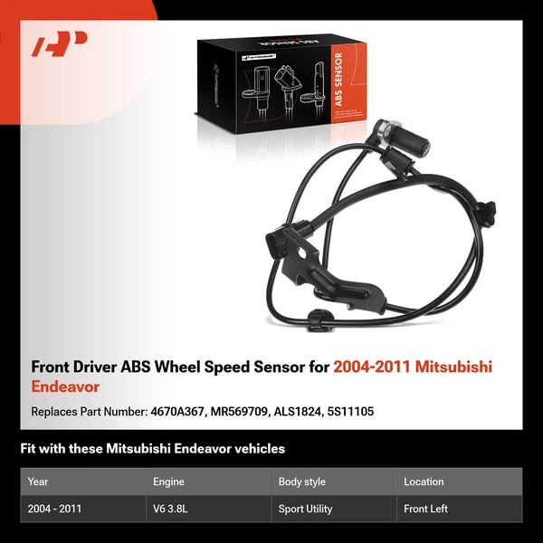 Front Driver ABS Wheel Speed Sensor for 2004-2011 Mitsubishi Endeavor