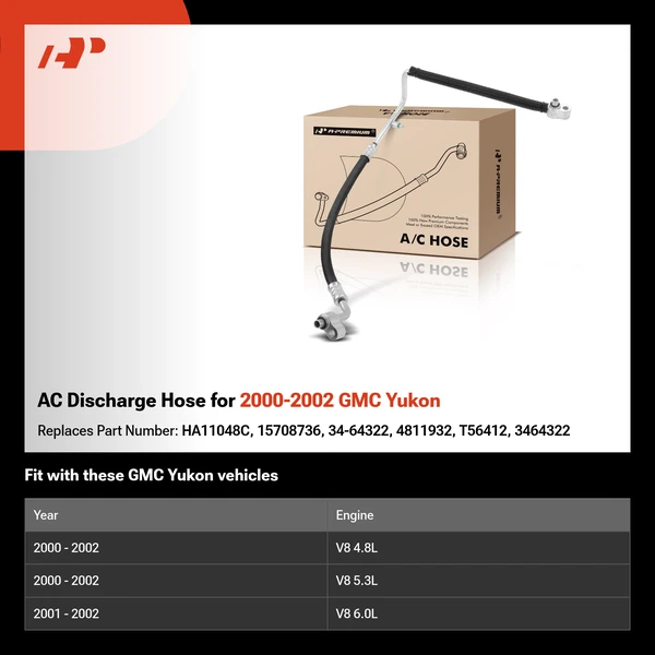 AC Discharge Hose for 2000-2002 GMC Yukon
