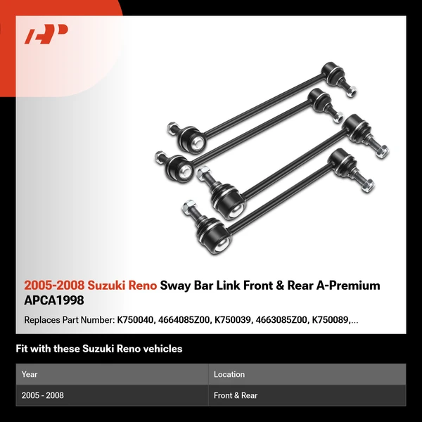 2005-2008 Suzuki Reno Sway Bar Link Front & Rear A-Premium APCA1998