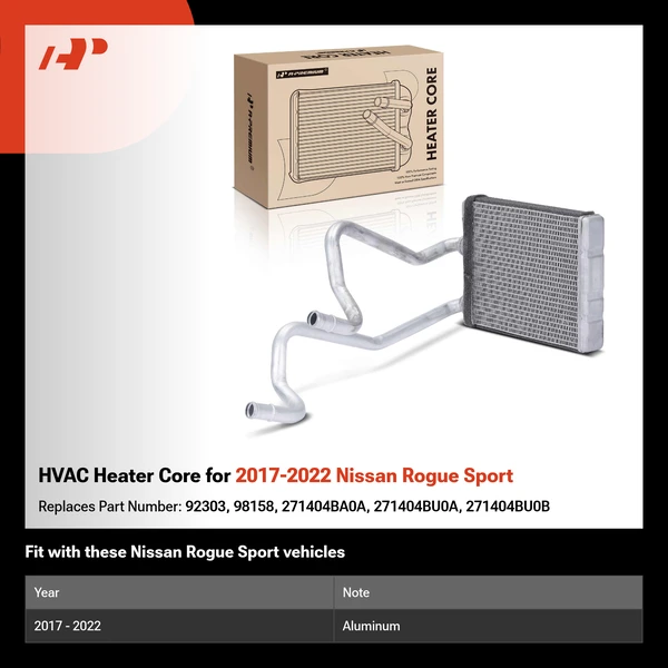 HVAC Heater Core for 2017-2022 Nissan Rogue Sport