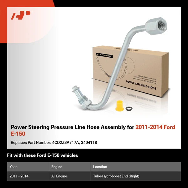 Power Steering Pressure Line Hose Assembly for 2011-2014 Ford E-150
