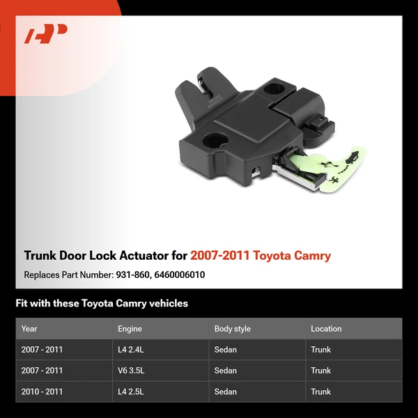 Trunk Door Lock Actuator for 2007-2011 Toyota Camry