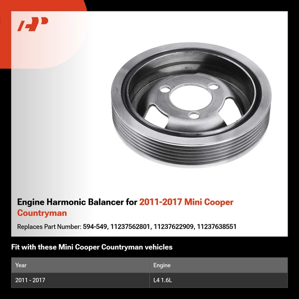 Engine Harmonic Balancer for 2011-2017 Mini Cooper Countryman