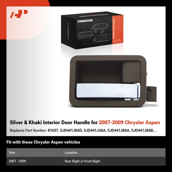 Silver & Khaki Interior Door Handle for 2007-2009 Chrysler Aspen