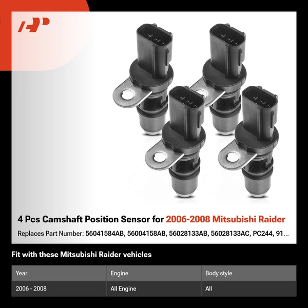4 Pcs Camshaft Position Sensor for 2006-2008 Mitsubishi Raider