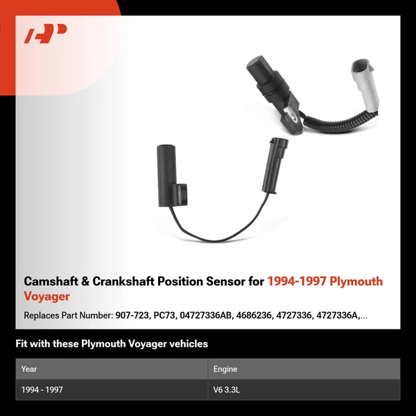Camshaft & Crankshaft Position Sensor for 1994-1997 Plymouth Voyager