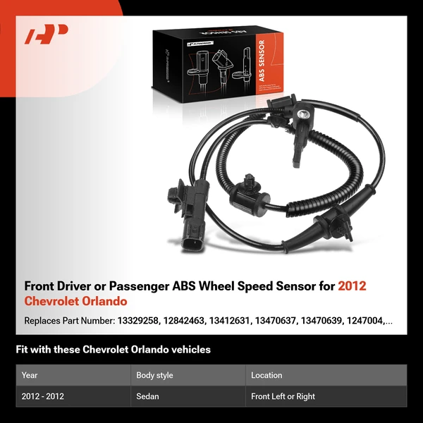Front Driver or Passenger ABS Wheel Speed Sensor for 2012 Chevrolet Orlando