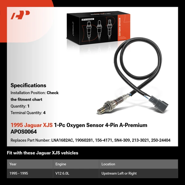 1995 Jaguar XJS 1-Pc Oxygen Sensor 4-Pin A-Premium APOS0064