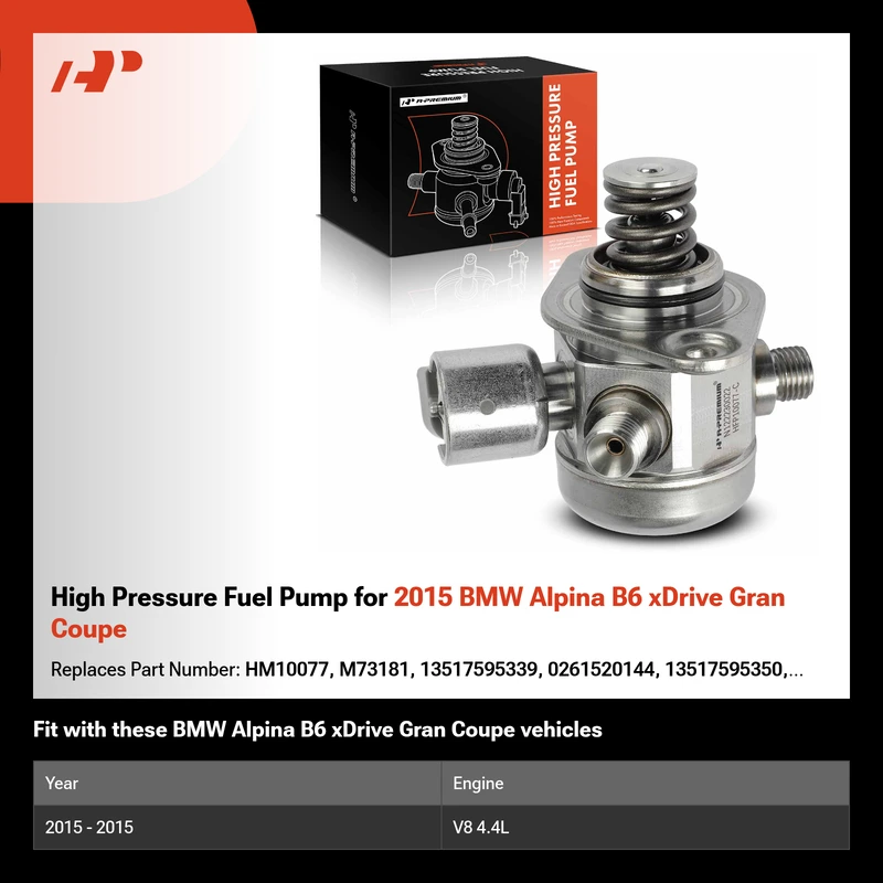 High Pressure Fuel Pump for 2015 BMW Alpina B6 xDrive Gran Coupe