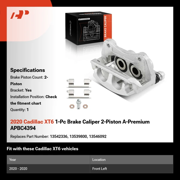 2020 Cadillac XT6 1-Pc Brake Caliper 2-Piston A-Premium APBC4394