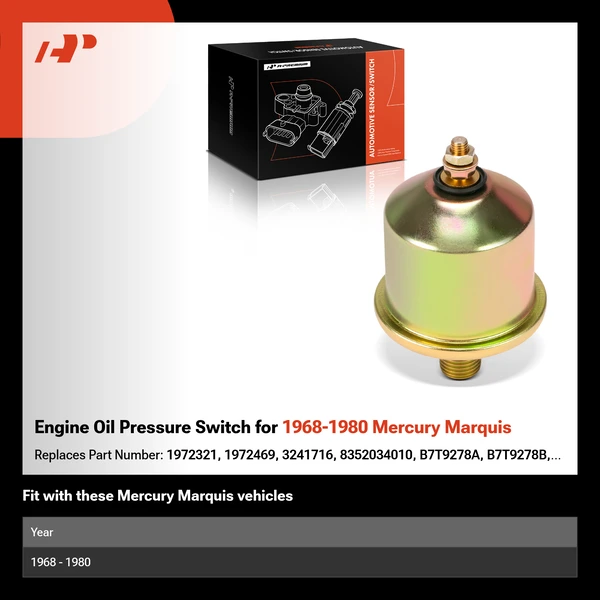 Engine Oil Pressure Switch for 1968-1980 Mercury Marquis