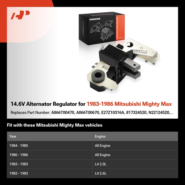 14.6V Alternator Regulator for 1983-1986 Mitsubishi Mighty Max