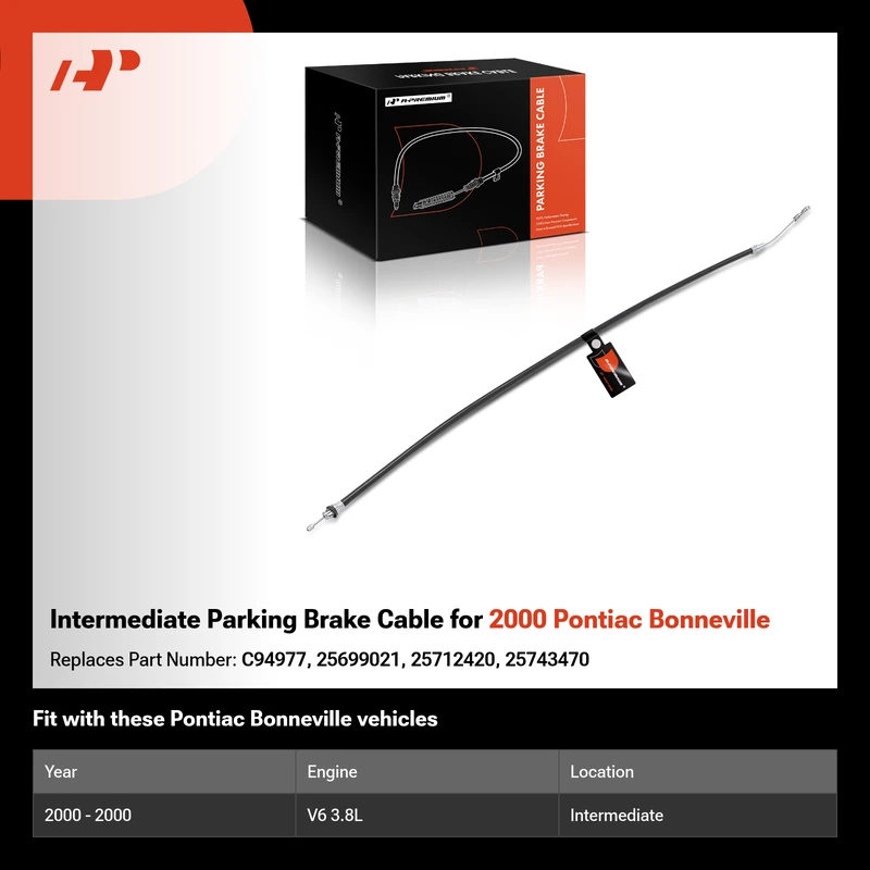 Intermediate Parking Brake Cable for 2000 Pontiac Bonneville