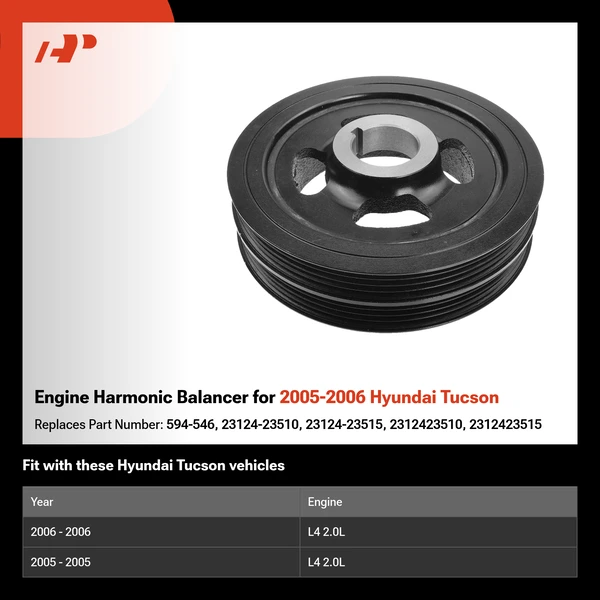 Engine Harmonic Balancer for 2005-2006 Hyundai Tucson