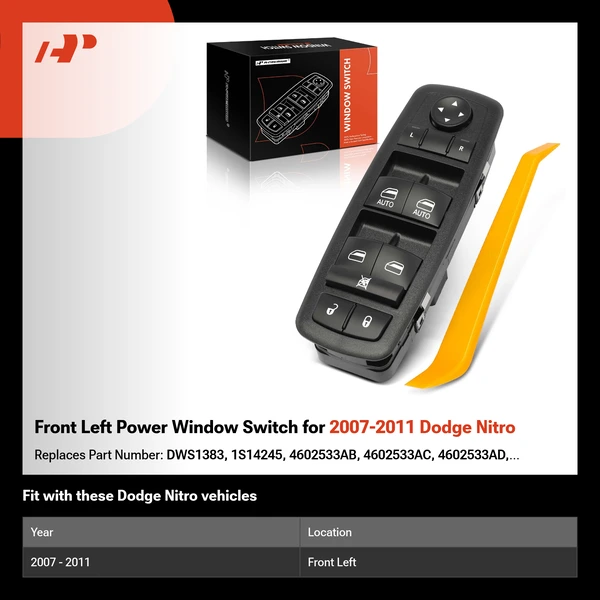 Front Left Power Window Switch for 2007-2011 Dodge Nitro